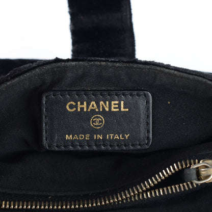 Chanel Velvet Quilted Mini Phone Holder Clutch Black 6 of 9