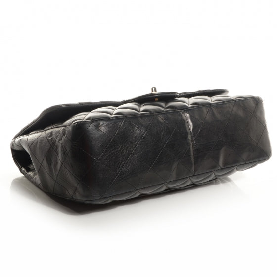 Lambskin Quilted Jumbo Single Flap Black