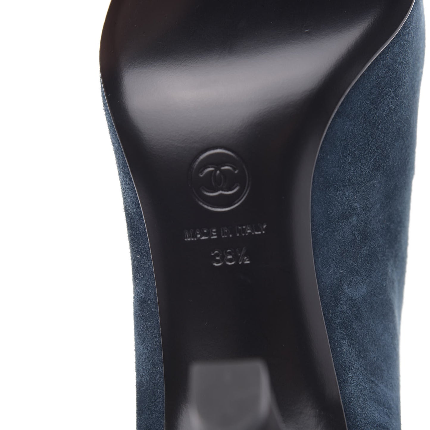 Suede Calfskin Satin Gabrielle Cap Toe Short Boots 38.5 Blue Black