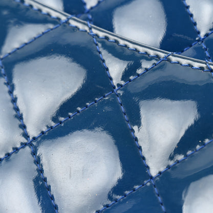 Chanel Patent Quilted Wallet On Chain WOC Dark Blue 13 of 15