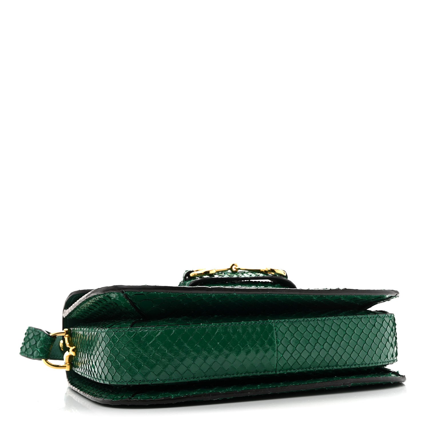 Gucci Snakeskin Horsebit 1955 Shoulder Bag Green 4 of 13