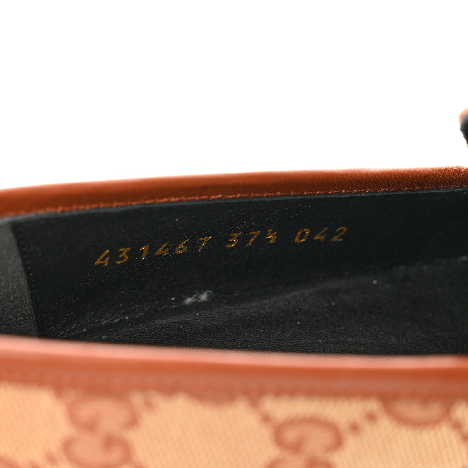 Gucci Canvas GG Monogram Horsebit Womens Jordaan Loafers 37.5 Beige Ruggine 7 of 8