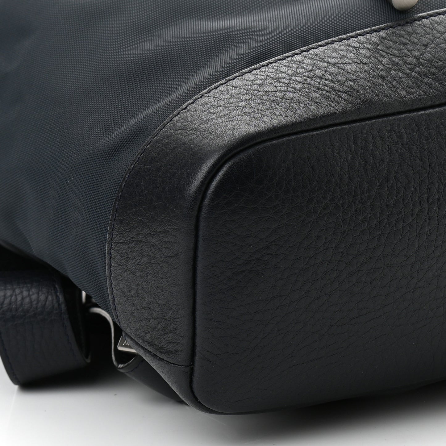 Nylon Calfskin Backpack Black