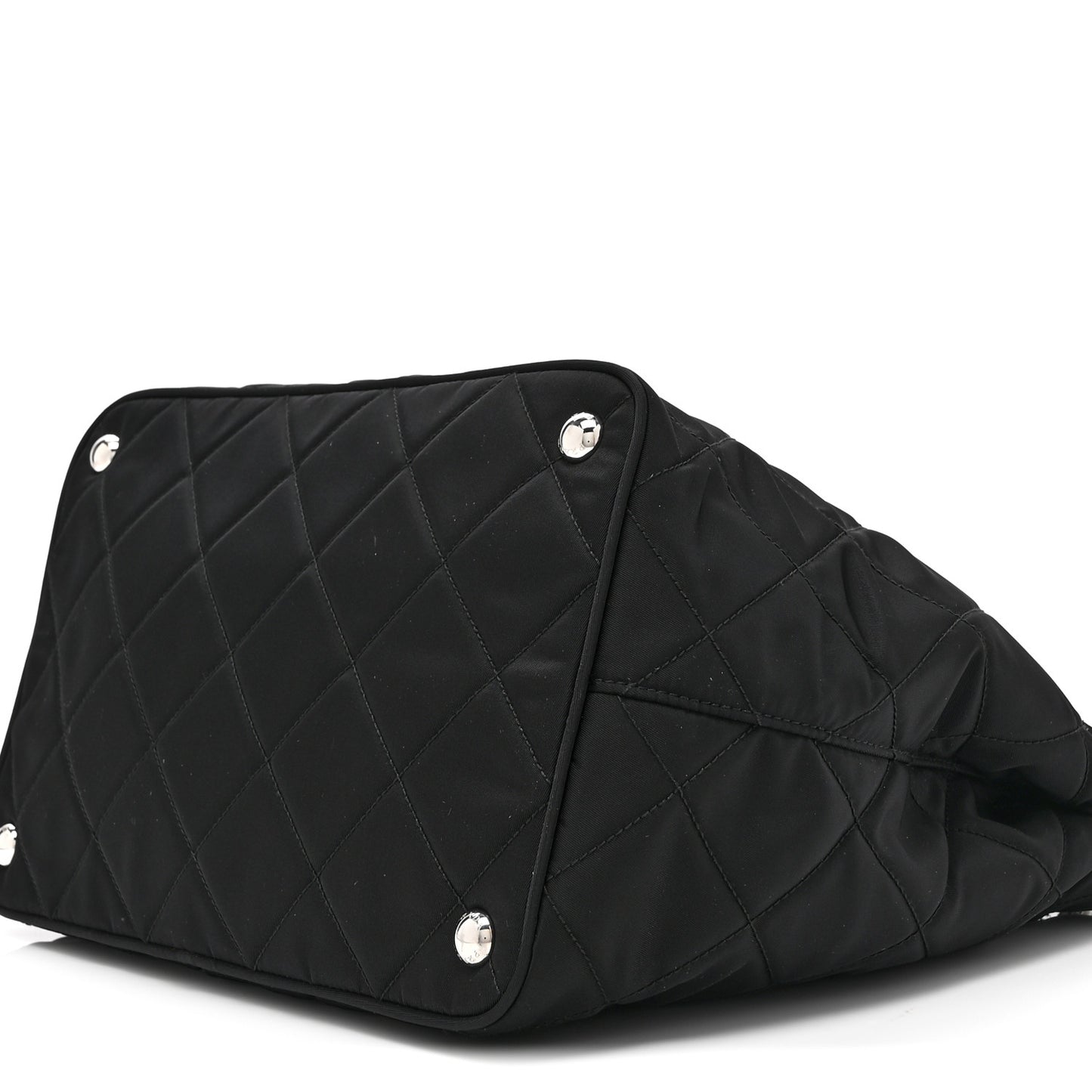 Nylon Tessuto Impuntu Quilted Tote Black
