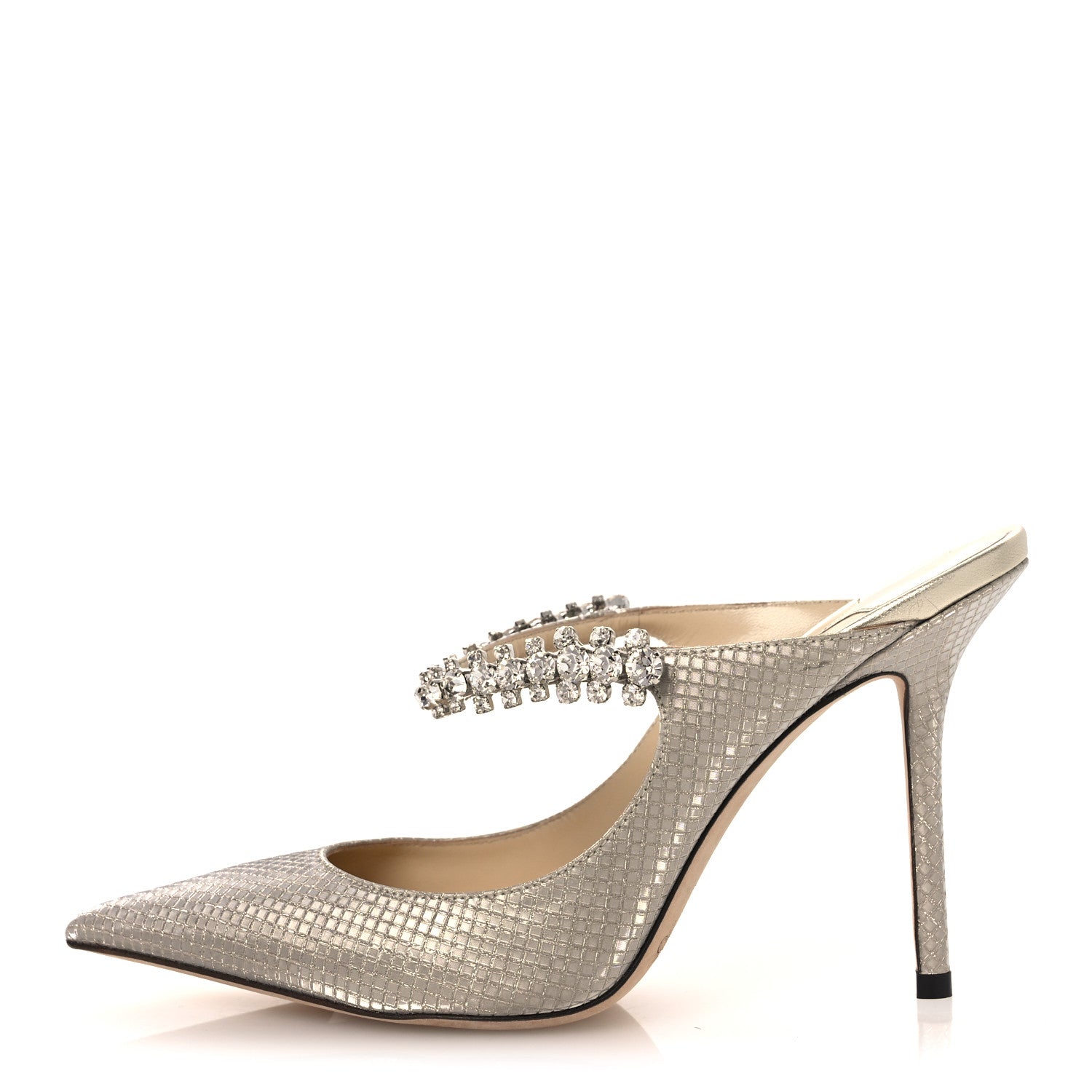 Jimmy Choo Diamond Glitter Fabric Crystal Bing 100 Pumps 37.5 Champagne 1 of 11