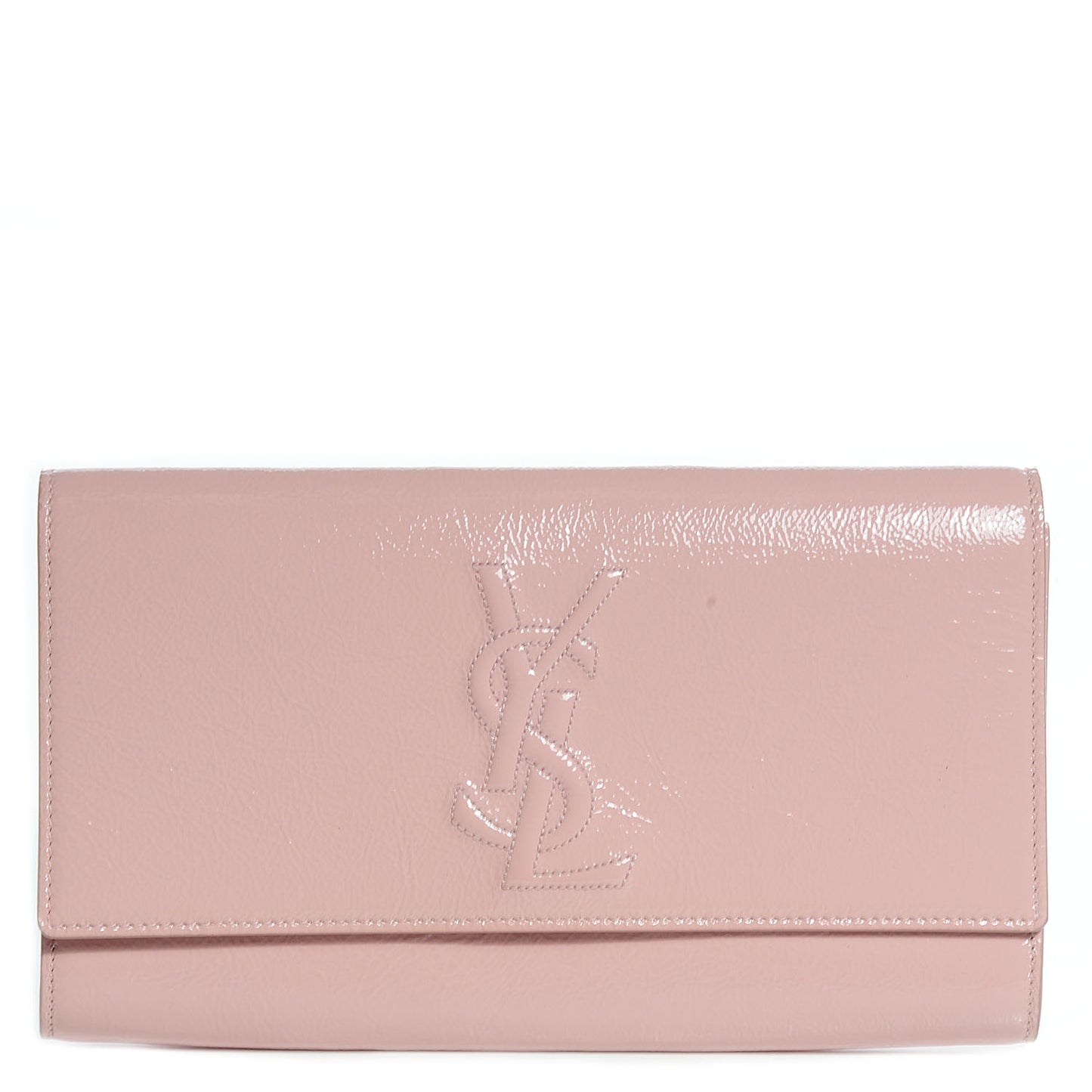 Textured Patent Large Belle De Jour Clutch Dragee