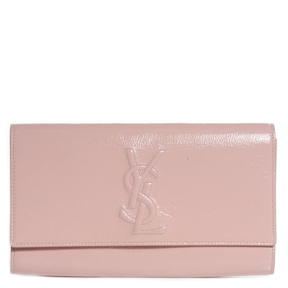 Saint Laurent Textured Patent Large Belle De Jour Clutch Dragee 1 of 7
