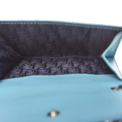 Christian Dior Grained Calfskin Cannage Lady Dior French Wallet Light Blue 6 of 9