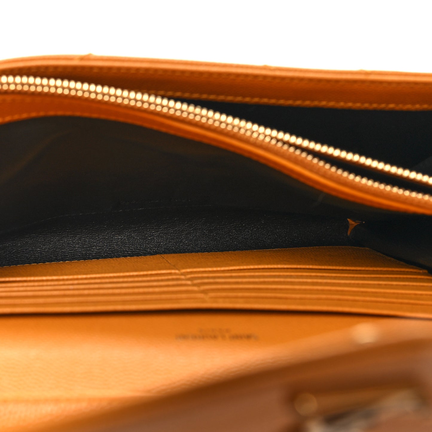 Grain De Poudre Matelasse Chevron Monogram Chain Wallet Mustard