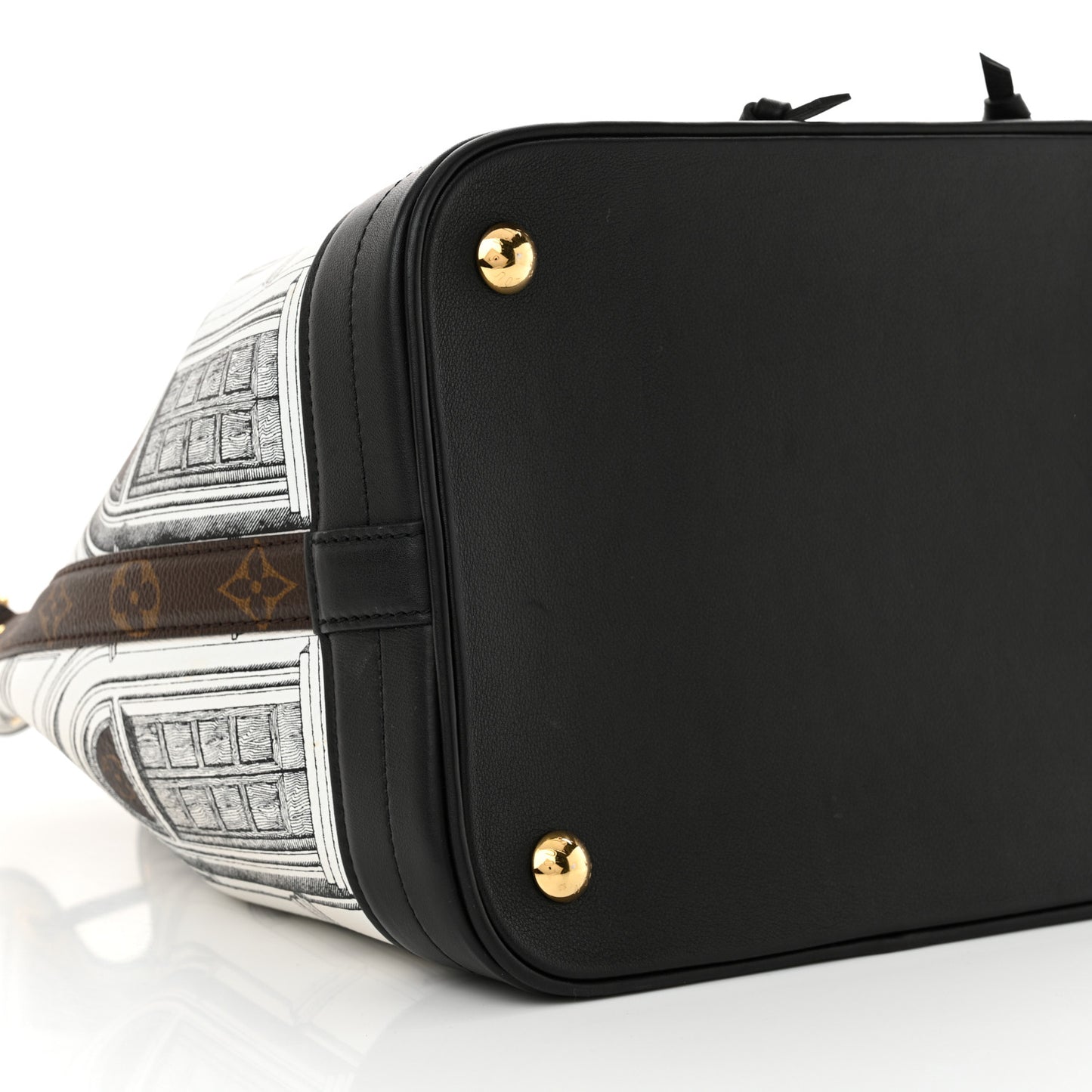 X FORNASETTI Calfskin Architettura Noe MM Black White