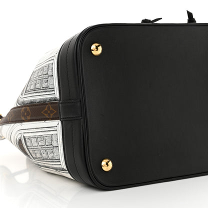 Louis Vuitton X FORNASETTI Calfskin Architettura Noe MM Black White 8 of 9