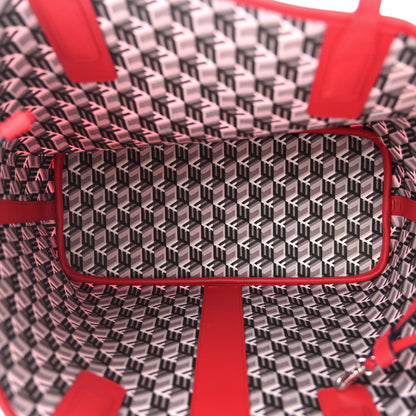 MCM Visetos Medium Liz Reversible Shopper Tote Candy Red 8 of 20