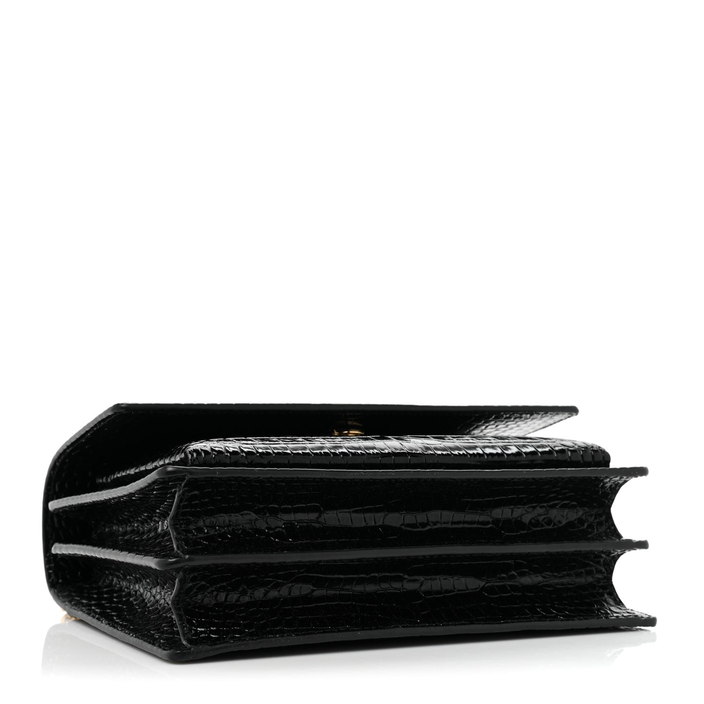 Calfskin Crocodile Embossed Medium Monogram Sunset Black