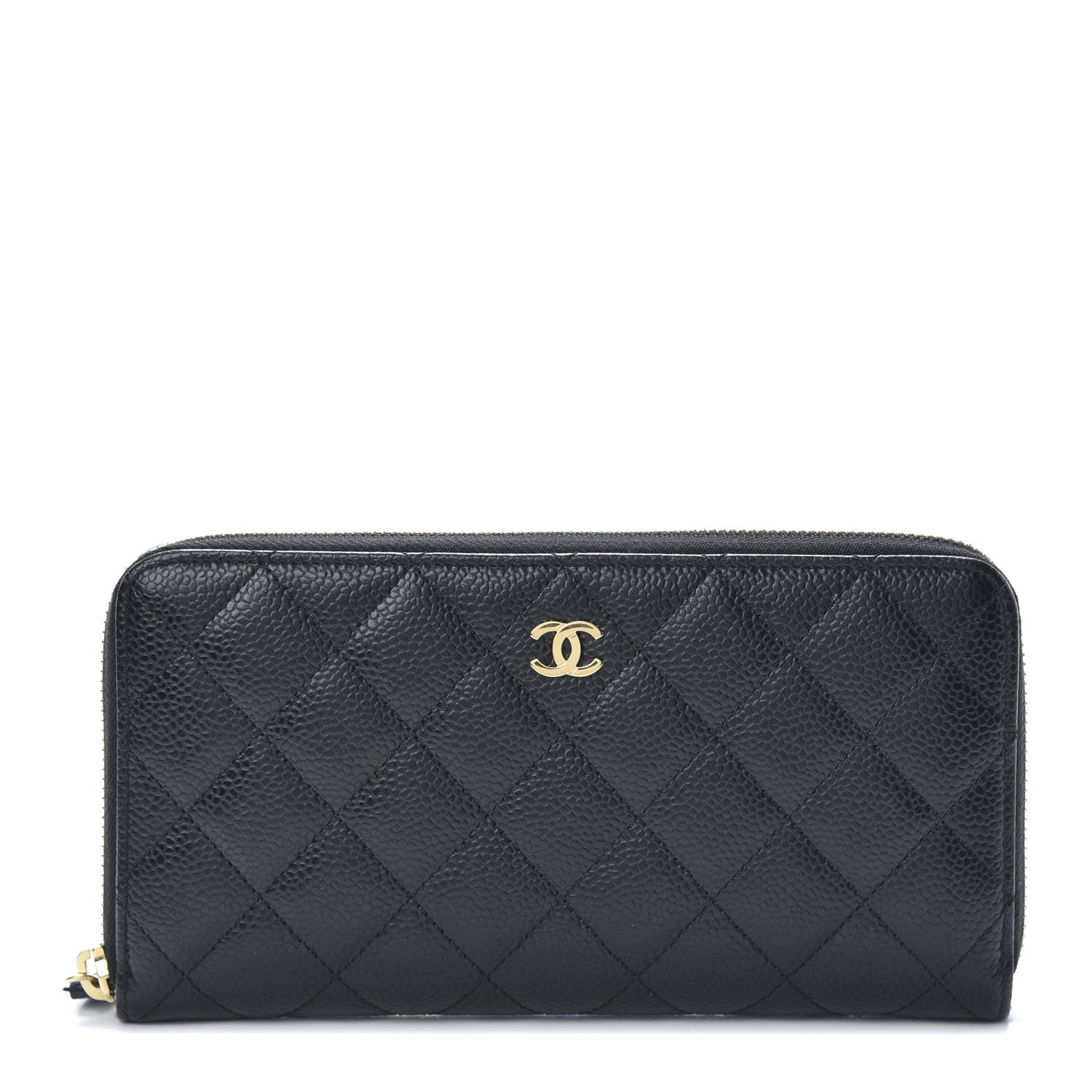 Chanel Caviar Quilted Large Gusset Zip Around Wallet Black 1 of 10