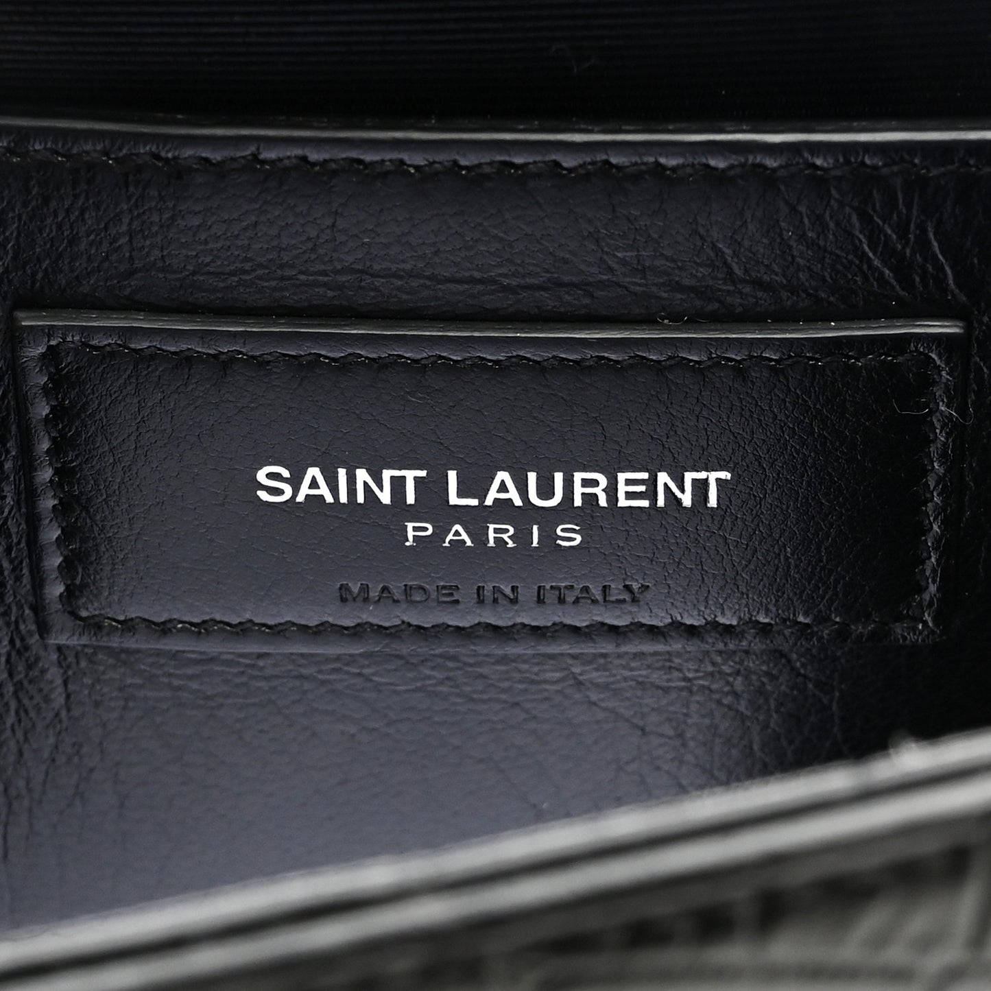 Calfskin Crocodile Embossed Classic Kate Monogram Clutch Black