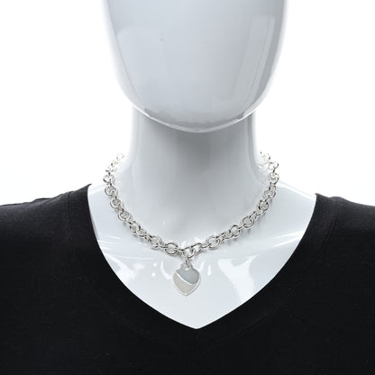 Tiffany Sterling Silver Heart Tag Pendant Necklace 3 of 5
