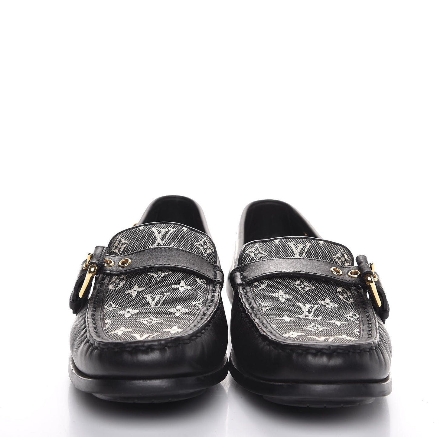 Calfskin Mini Lin Loafers 37 Black