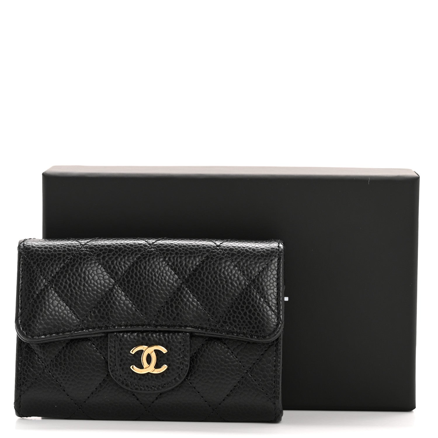 Chanel Caviar Quilted Flap Card Holder Wallet Black 9 of 9