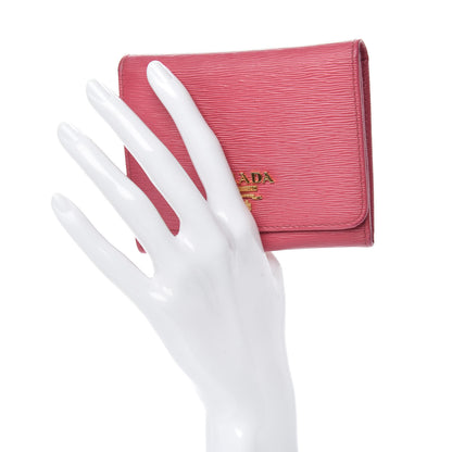 Prada Vitello Move Tri-Fold Compact Wallet Peonia 2 of 7