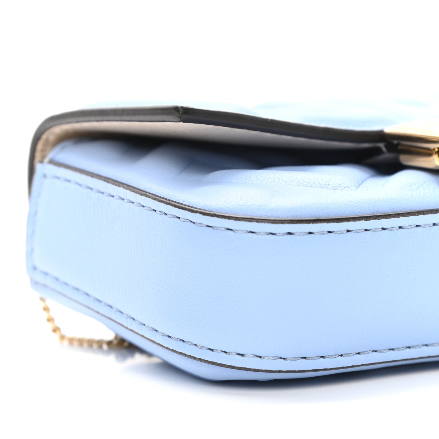 Fendi Nappa Matisse FF Embossed Nano Baguette Charm Placid Blue 7 of 8