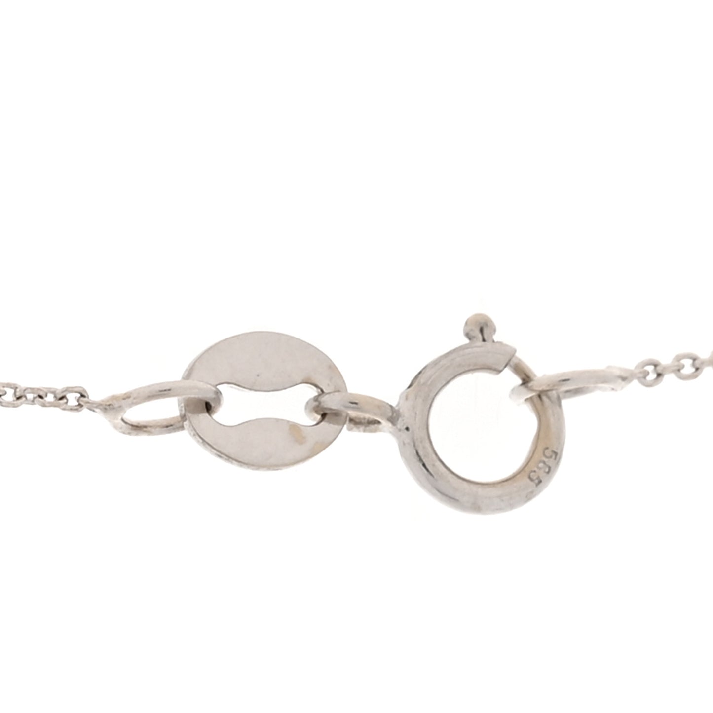 14K White Gold Diamond .17ctw Round Pave Pendant Necklace