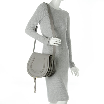 Chloe Calfskin Medium Marcie Round Crossbody Bag Cashmere Grey 2 of 10
