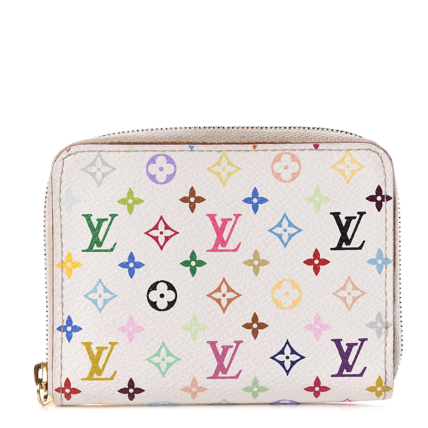 Monogram Multicolor Zippy Coin Purse Wallet White Raisin
