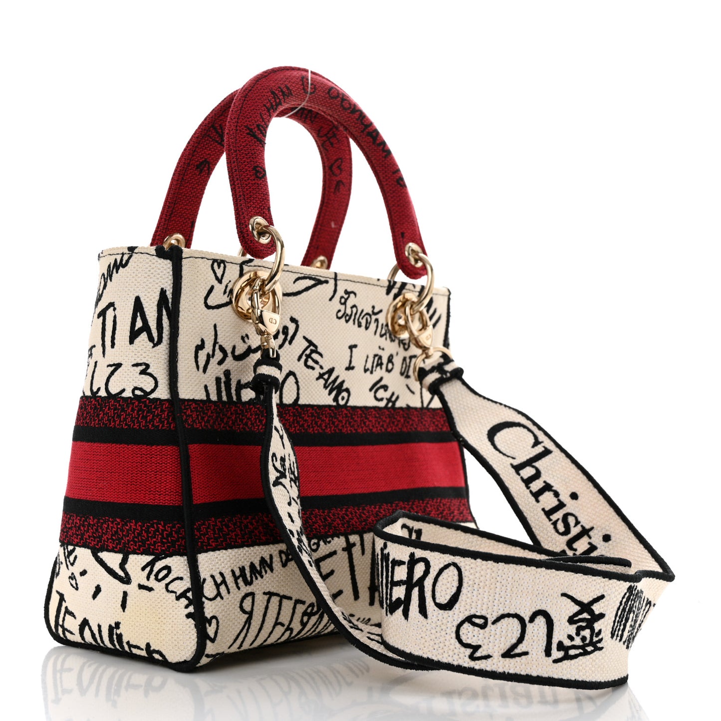 Canvas Medium DiorAmour Graffiti Lady D-Lite Latte