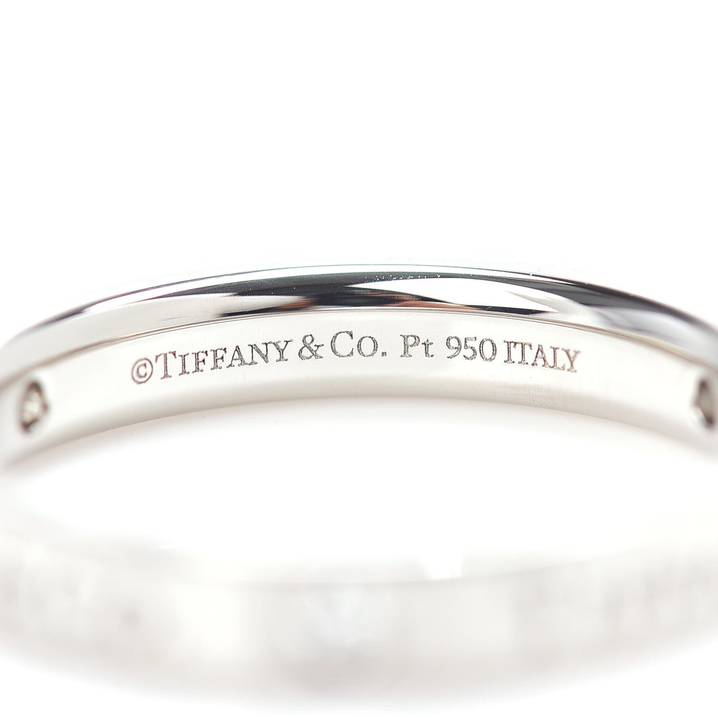 Platinum Diamond Logo Band Ring 52 6