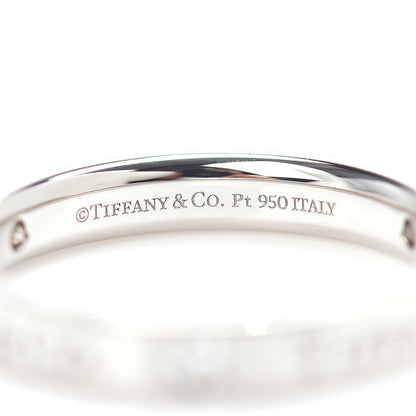 Tiffany Platinum Diamond Logo Band Ring 52 6 4 of 5