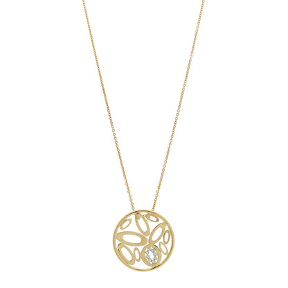 Roberto Coin 18K Yellow Gold Diamond Clic and Shine Round Pendant Necklace 1 of 6