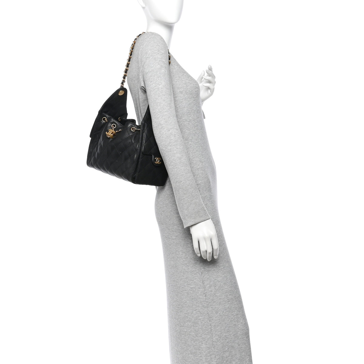 Caviar Quilted Small Chanel 25 Handbag Black