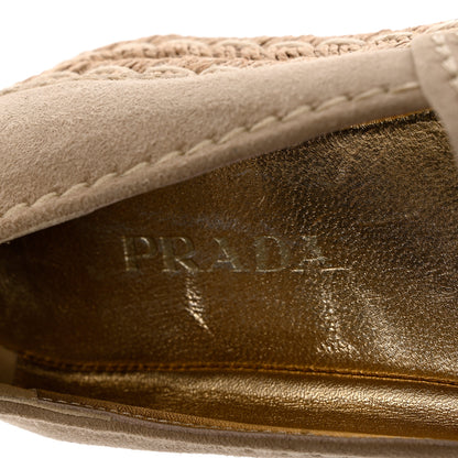 Prada Suede Jute Platfrom Espadrilles 36.5 Beige 7 of 9