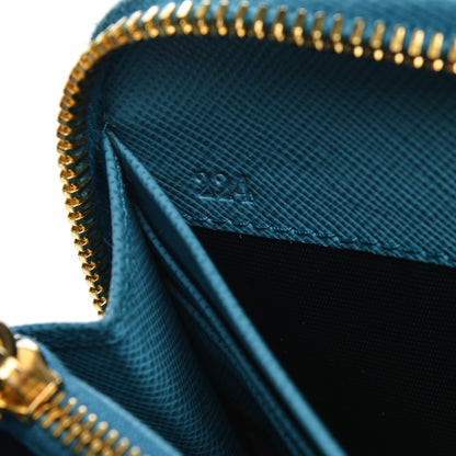 Prada Saffiano Metal Zip Around Wallet Voyage 7 of 9