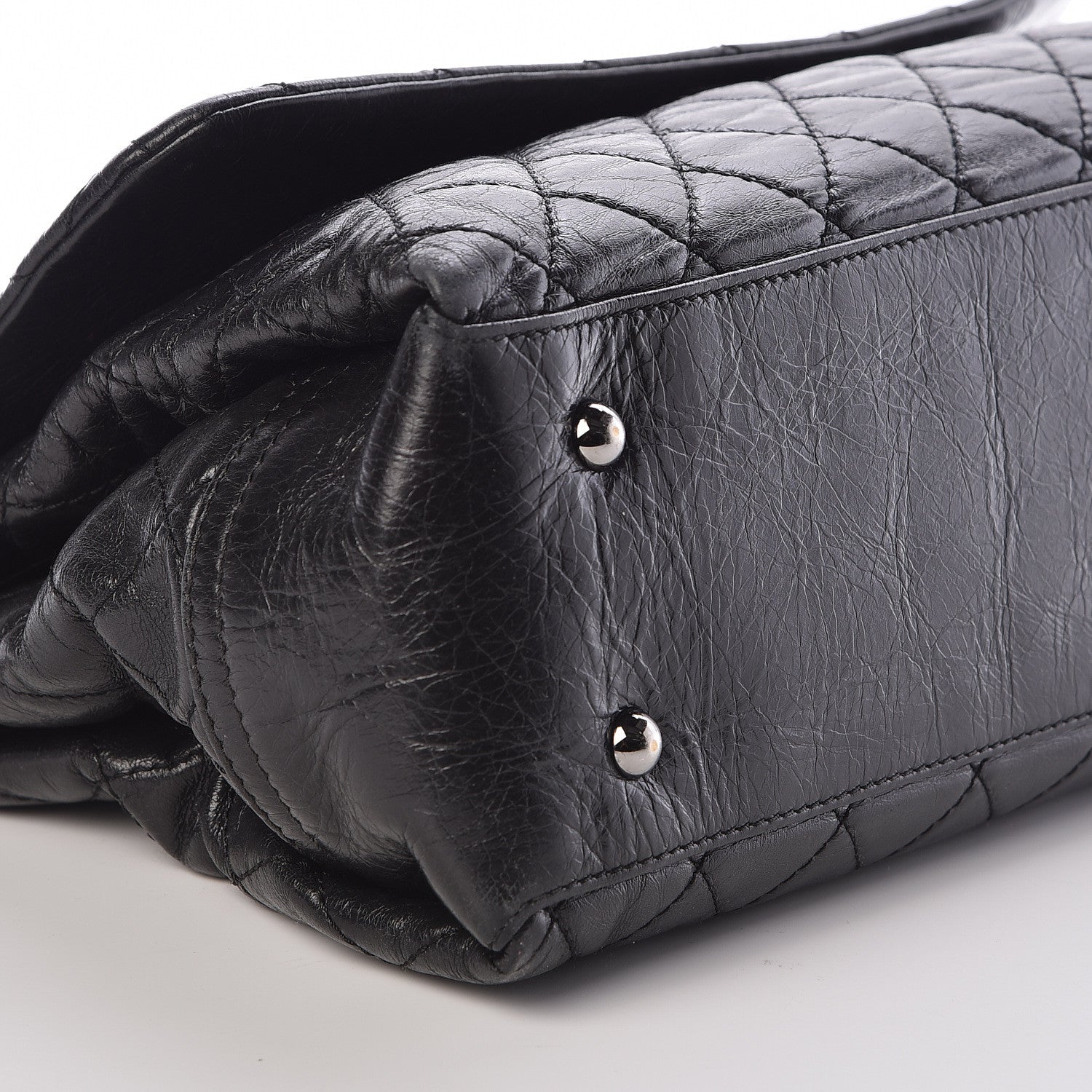 Chanel Glazed Calfskin Quilted Large Lady Pearly Flap Black 9 of 11