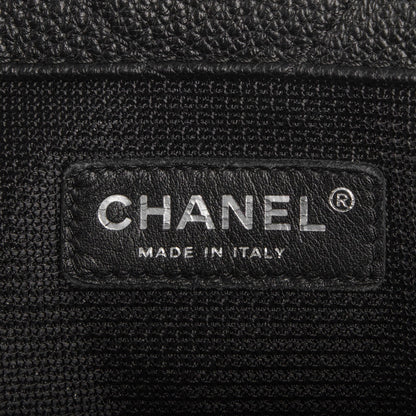 Chanel Calfskin Chevron Quilted XXL Travel Flap Bag Black 7 of 8