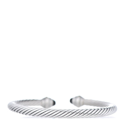 David Yurman Sterling Silver 14K Yellow Gold Black Onyx 5mm Cable Classics Bracelet 3 of 5