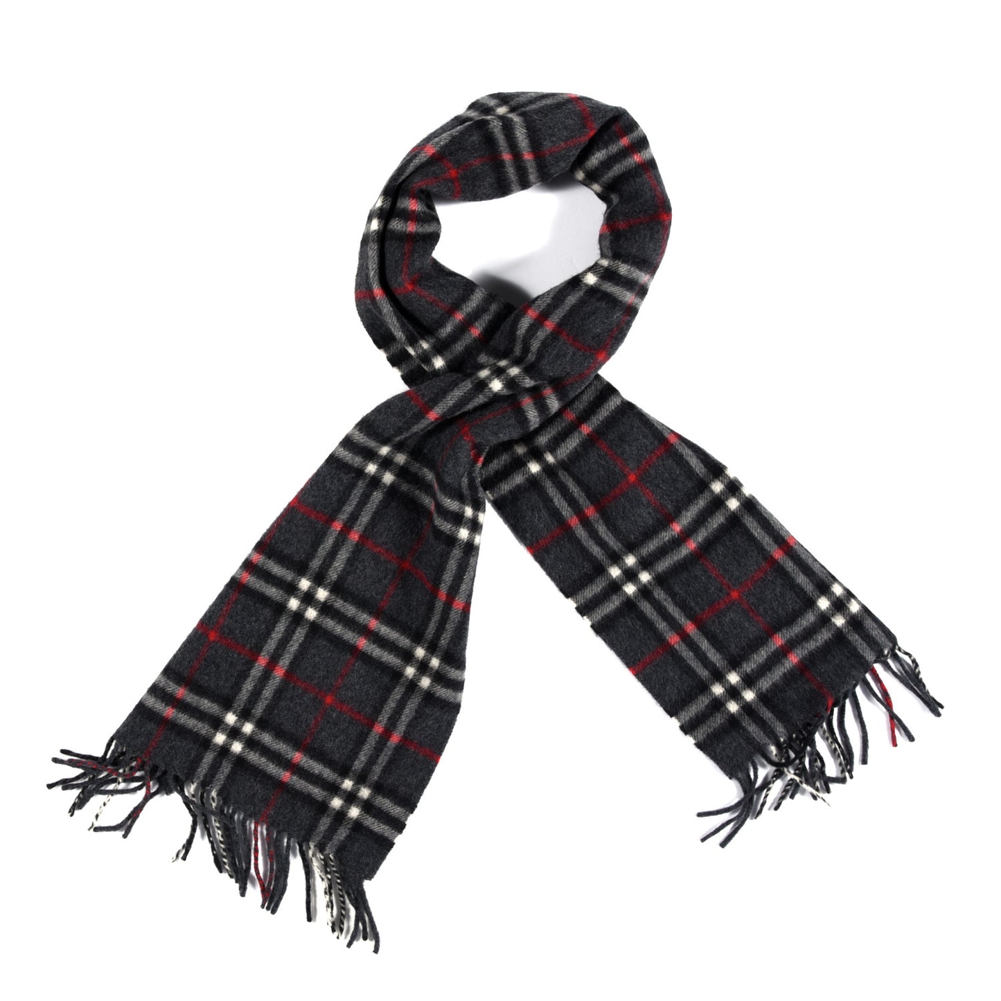 Cashmere House Check Scarf Grey