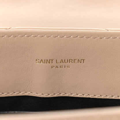 Saint Laurent Calfskin Y Quilted Monogram Small Loulou Chain Satchel Dark Beige 7 of 10