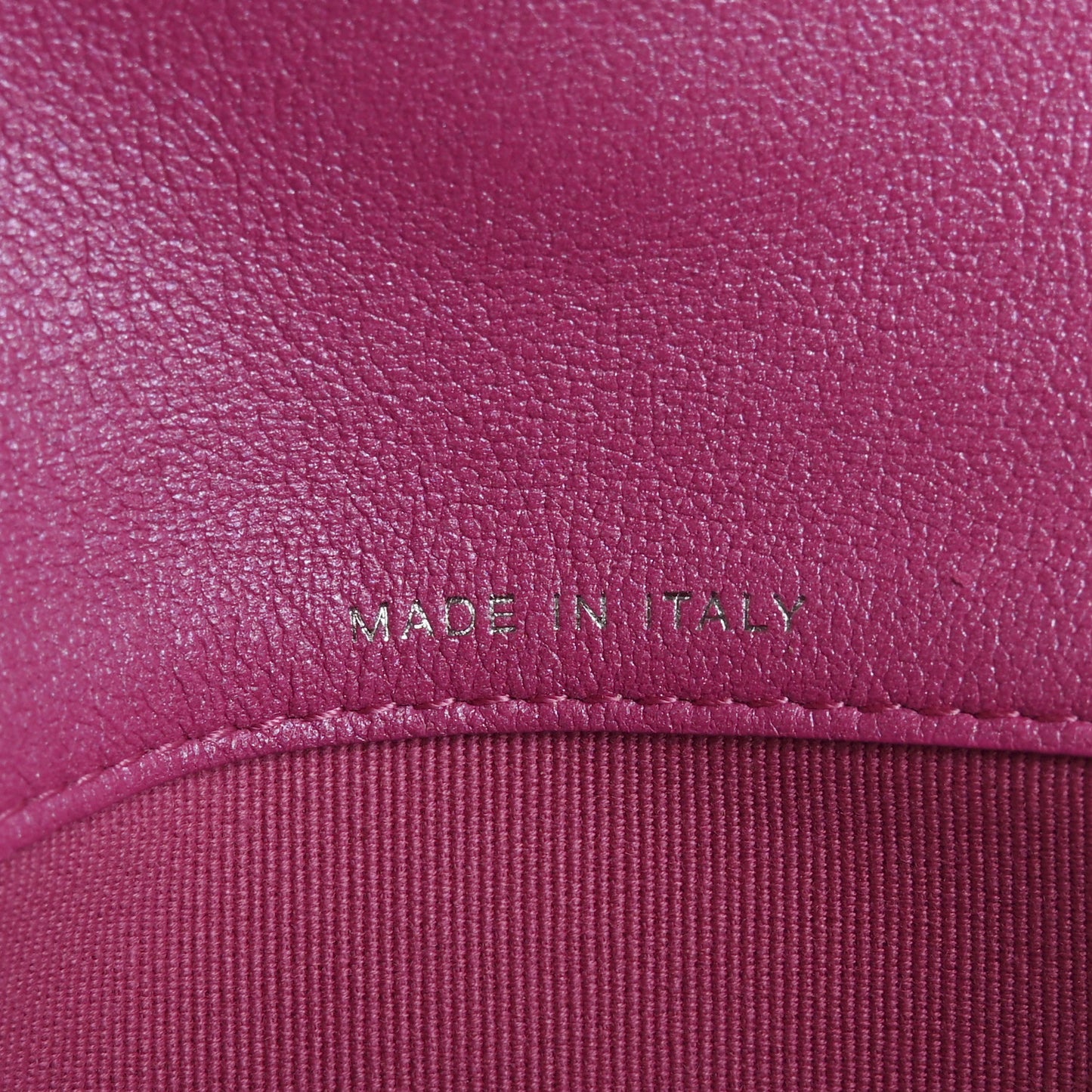 Patent Lambskin Quilted CC Hook Card Holder Pink