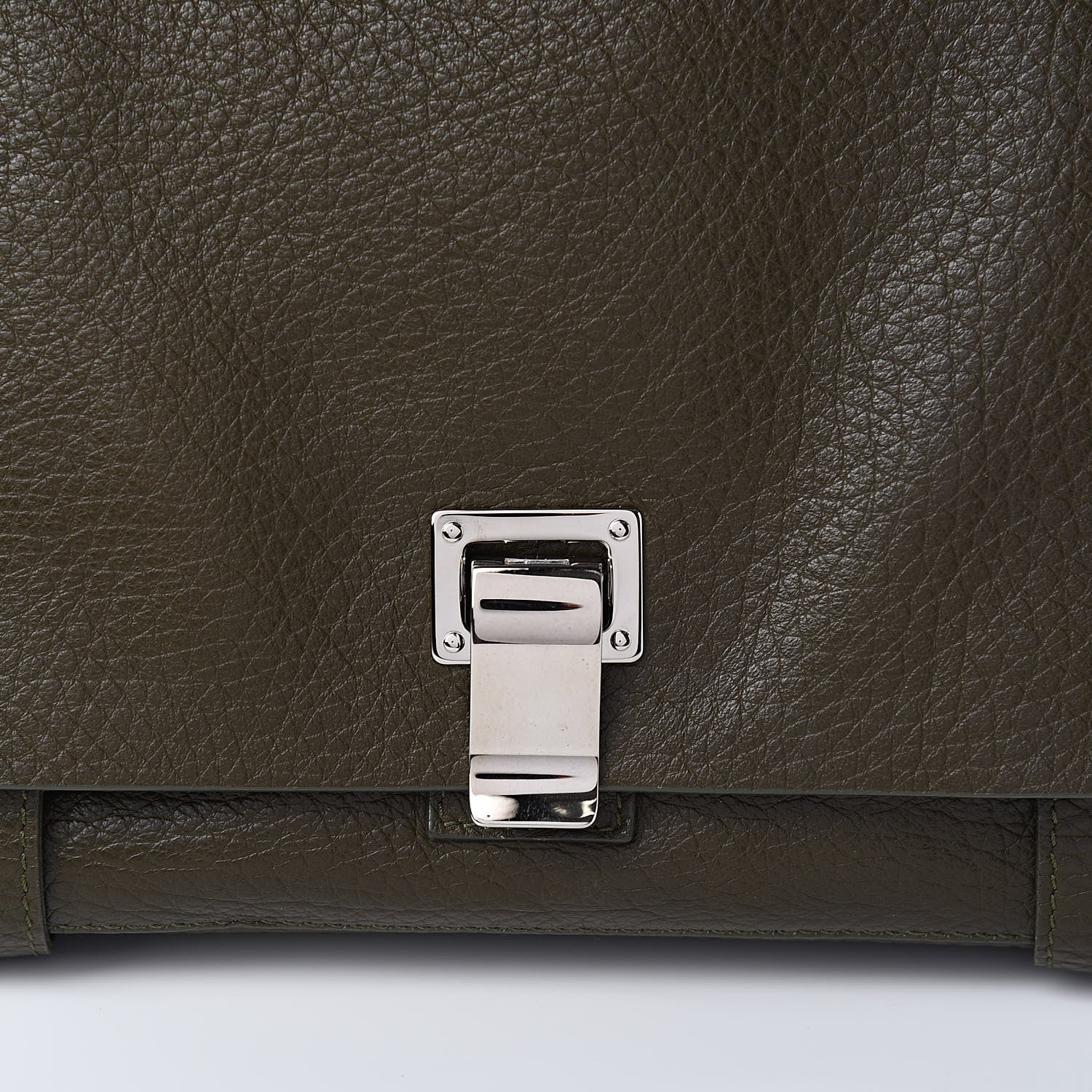 Proenza Schouler Pebbled Calfskin Double Sided PS Courier Bag Dark Moss 10 of 10