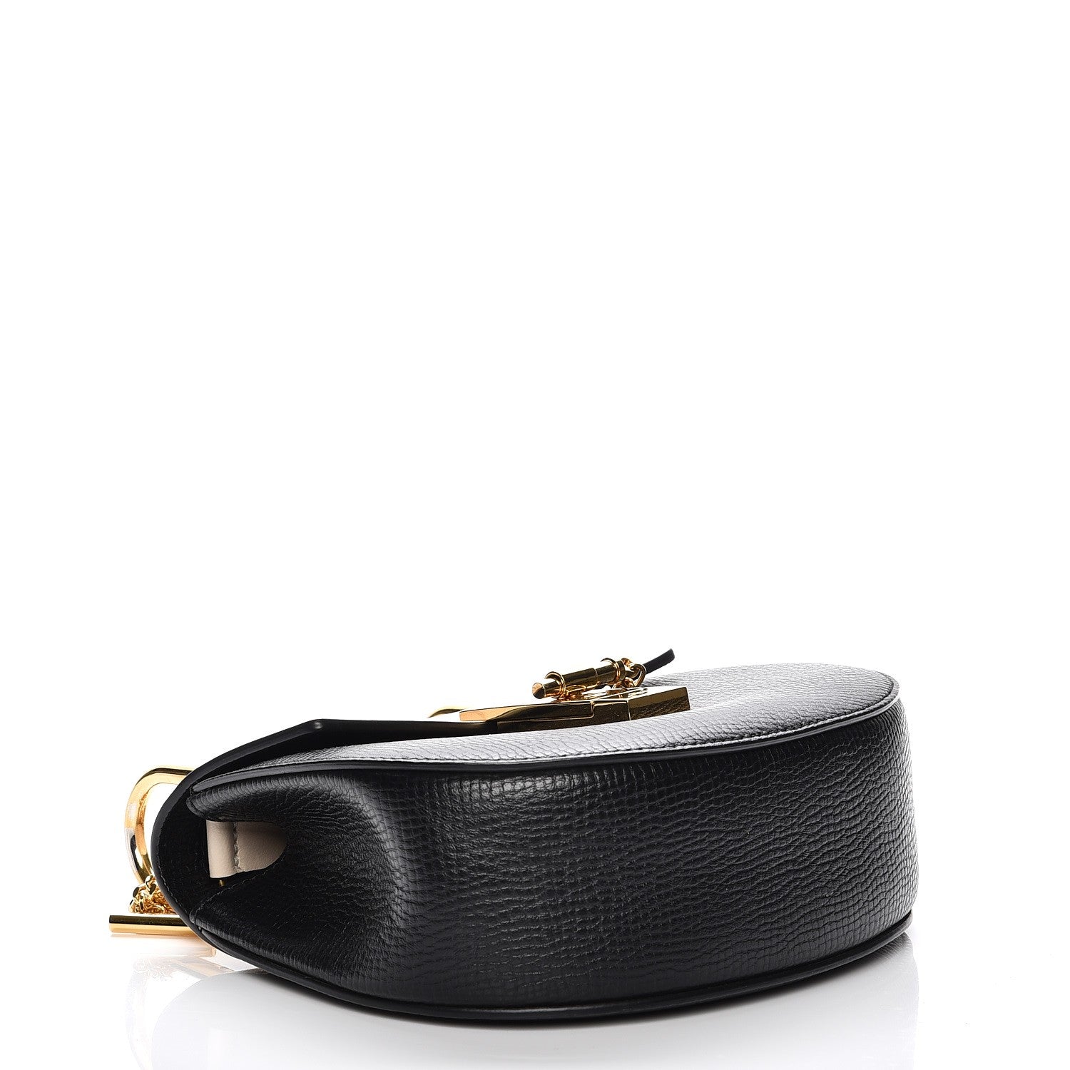 Chloe Grained Calfskin Lambskin Mini Bi-Color Drew Shoulder Bag Black Powder Beige 4 of 6