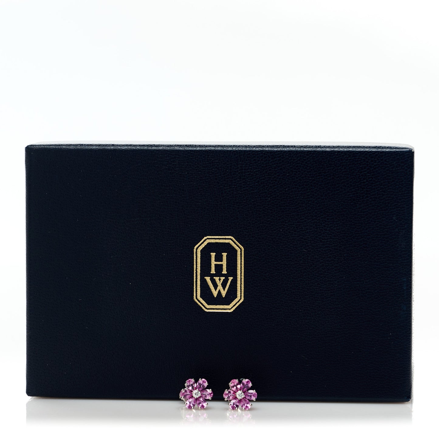 Platinum Pink Sapphire Diamond Forget Me Not Earrings