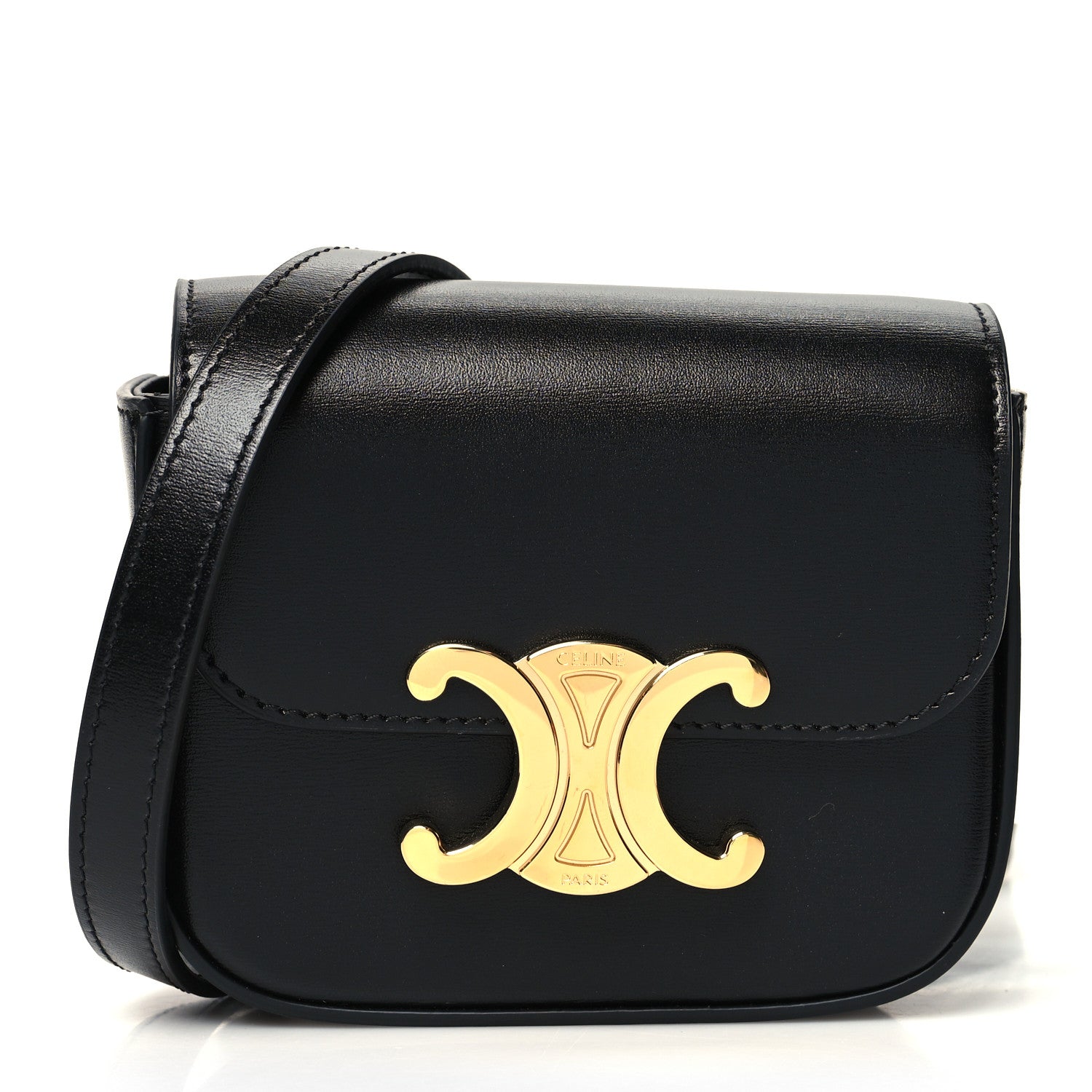 Celine Shiny Calfskin Mini Triomphe Black 1 of 10