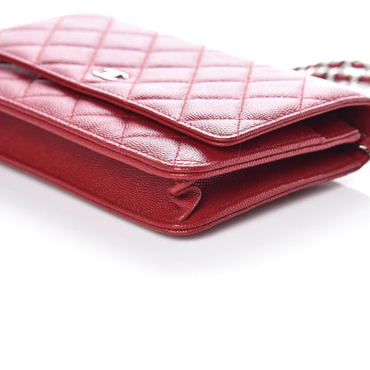 Chanel Caviar Quilted Wallet on Chain WOC Red 6 of 11