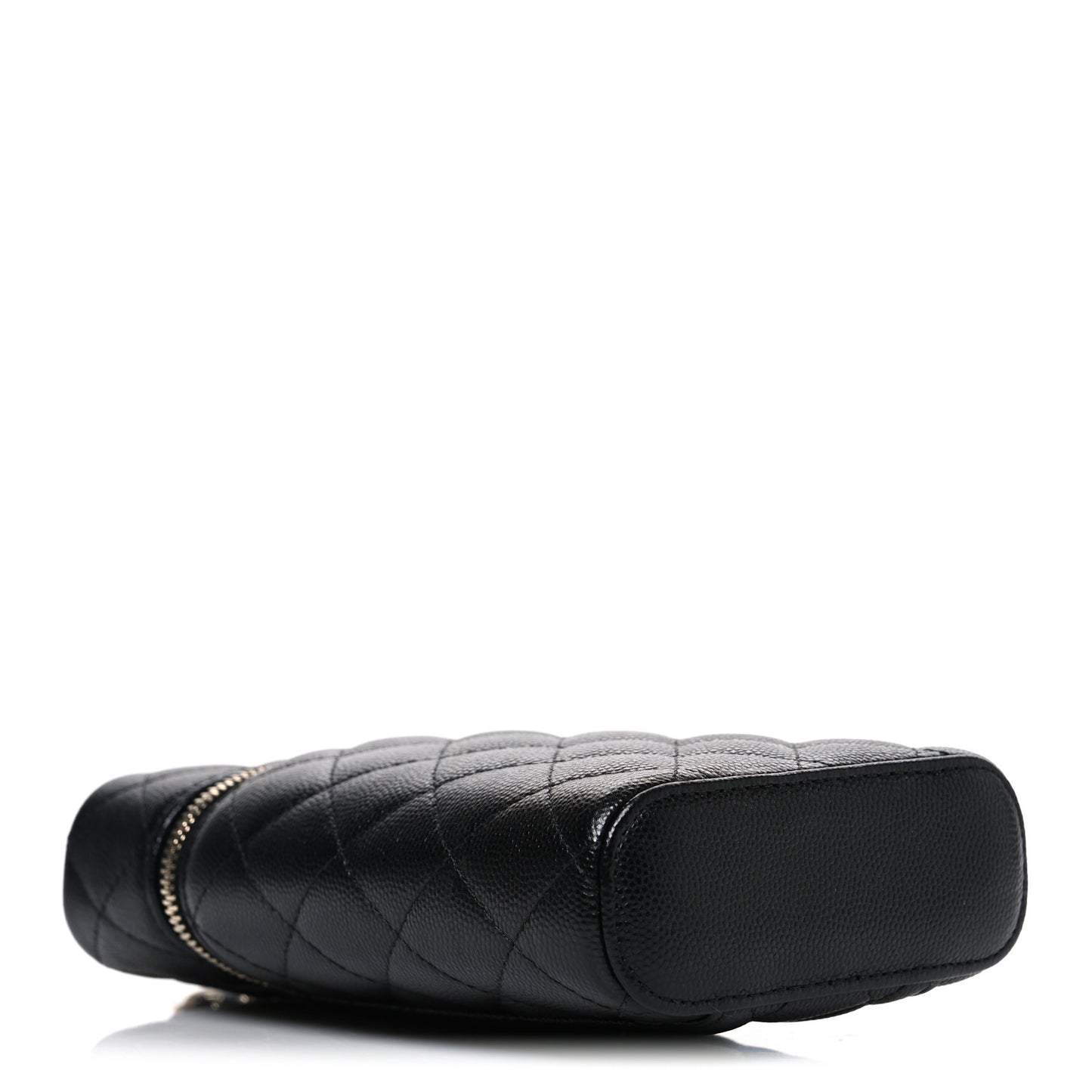 Caviar Quilted Phone Holder With Chain Black