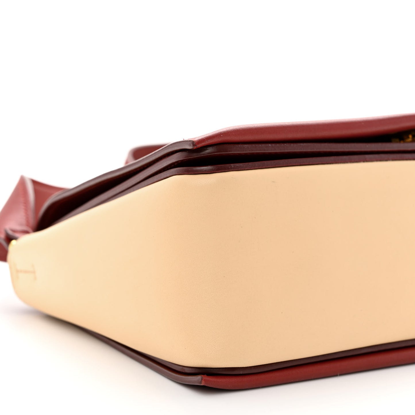 Shiny Smooth Calfskin Medium Frame Shoulder Bag Ruby Nude