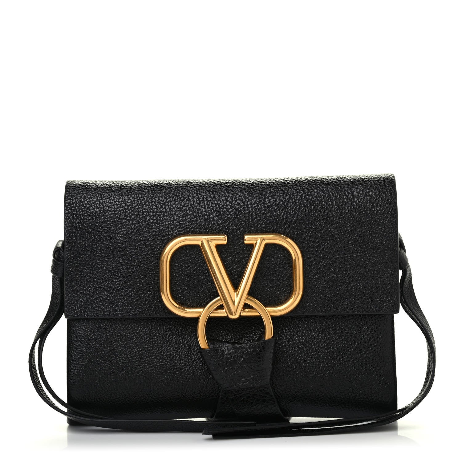 Valentino Garavani Calfskin VRing Clutch Black 2 of 5