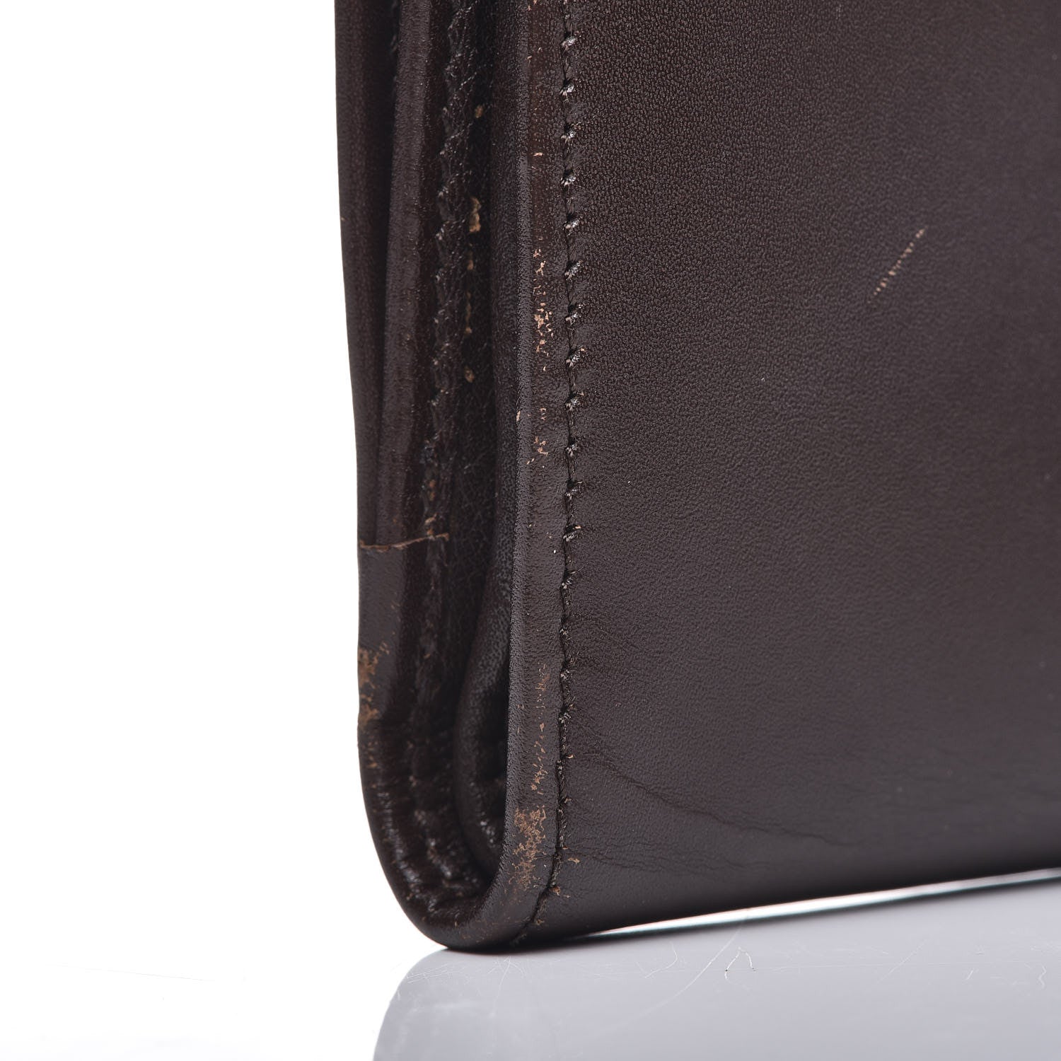 Christian Dior Calfskin Detective Compact Wallet Marron Fonce 12 of 17