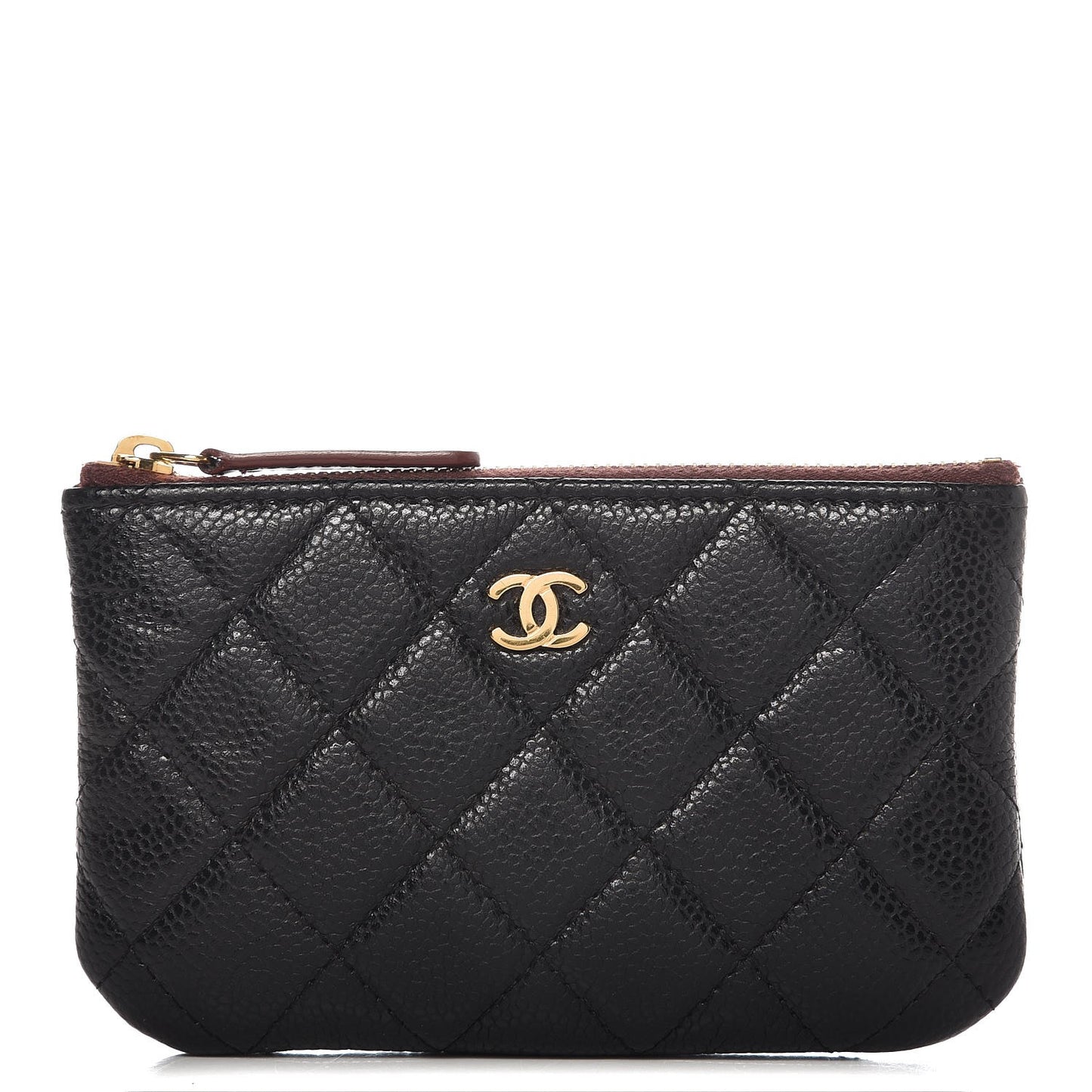 Caviar Quilted Small Cosmetic Case Black